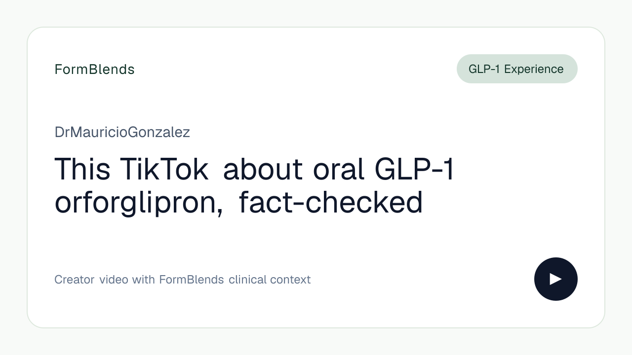 This TikTok about oral GLP-1 orforglipron, fact-checked