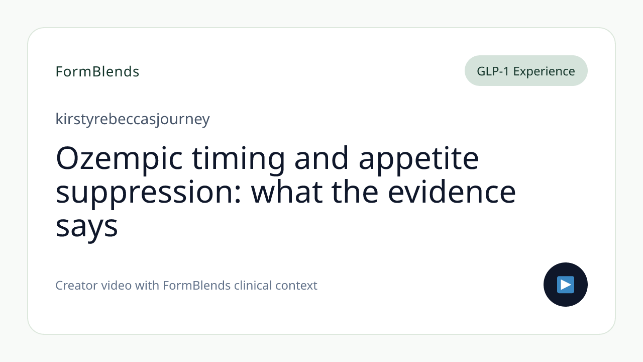 Ozempic timing and appetite suppression: what the evidence says