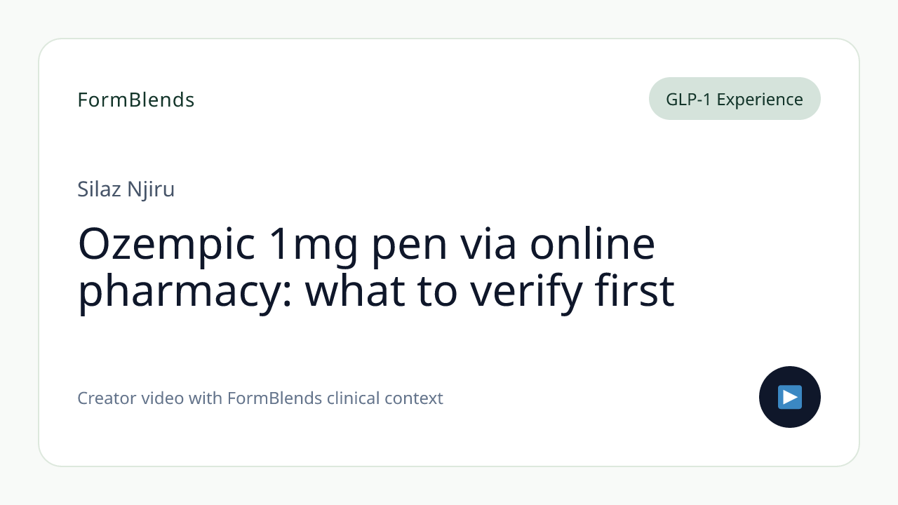 Ozempic 1mg pen via online pharmacy: what to verify first