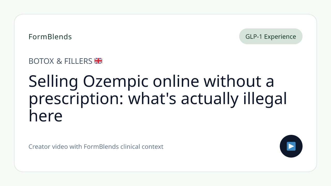 Selling Ozempic online without a prescription: what's actually illegal here