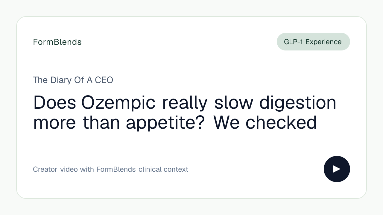 Does Ozempic really slow digestion more than appetite? We checked