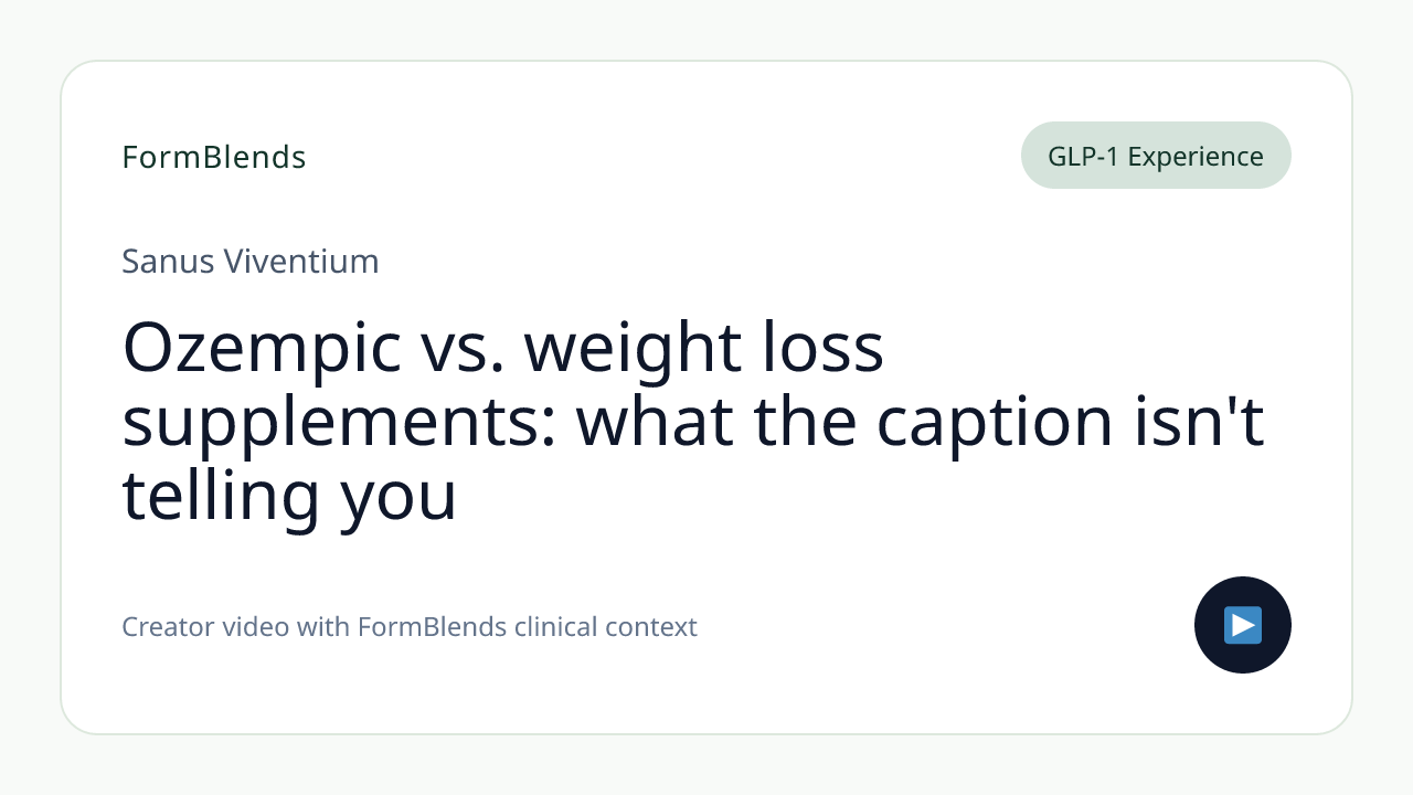 Ozempic vs. weight loss supplements: what the caption isn't telling you