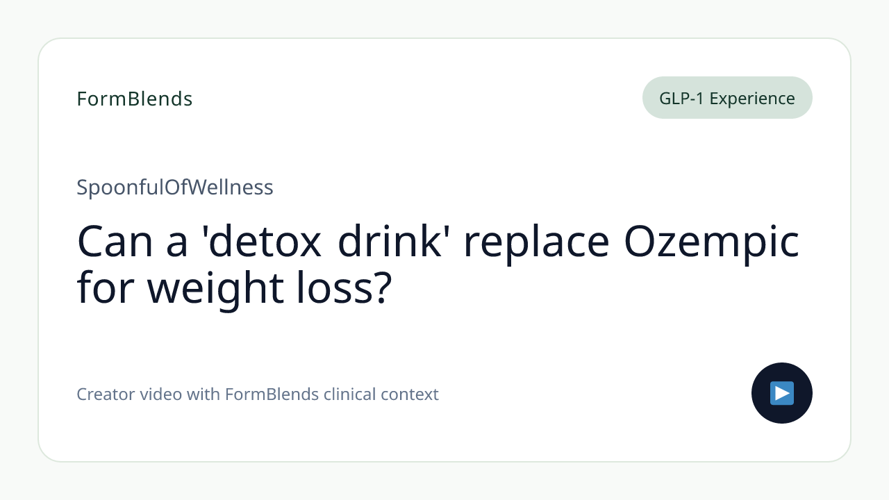 Can a 'detox drink' replace Ozempic for weight loss?