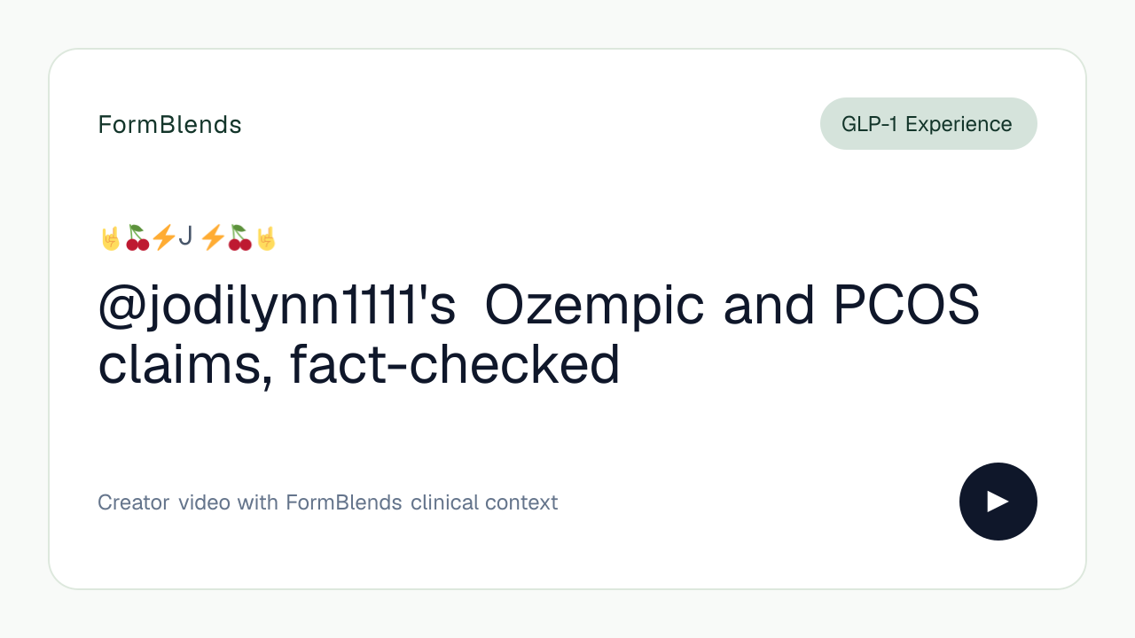 @jodilynn1111's Ozempic and PCOS claims, fact-checked