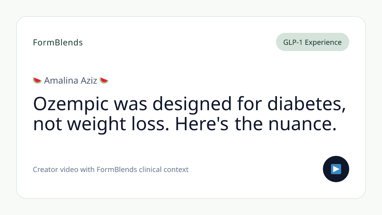 Ozempic was designed for diabetes, not weight loss. Here's the nuance.