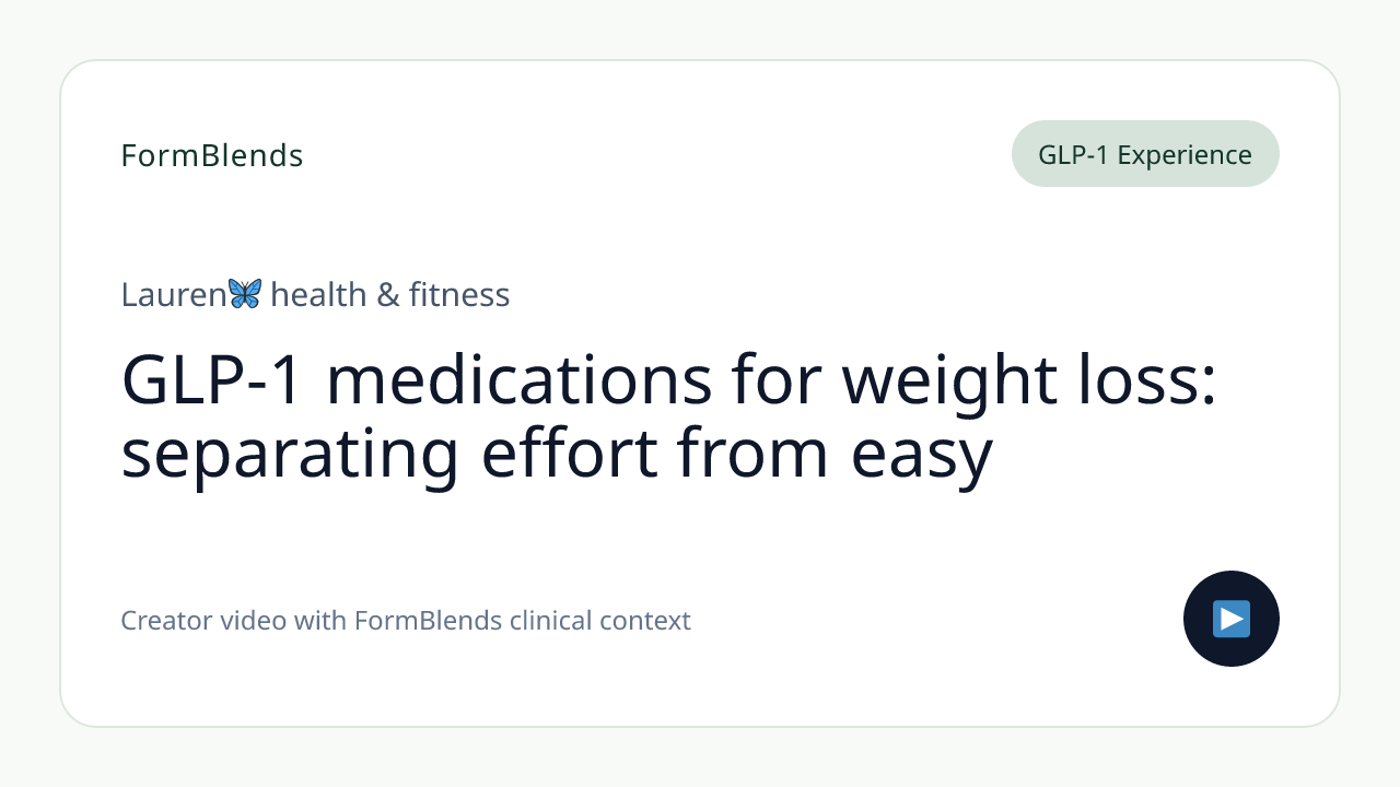 GLP-1 medications for weight loss: separating effort from easy