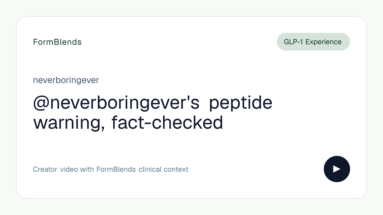 @neverboringever's peptide warning, fact-checked