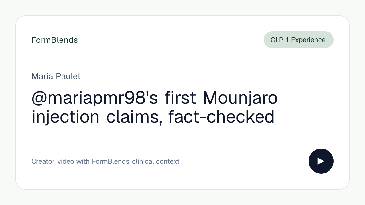 @mariapmr98's first Mounjaro injection claims, fact-checked