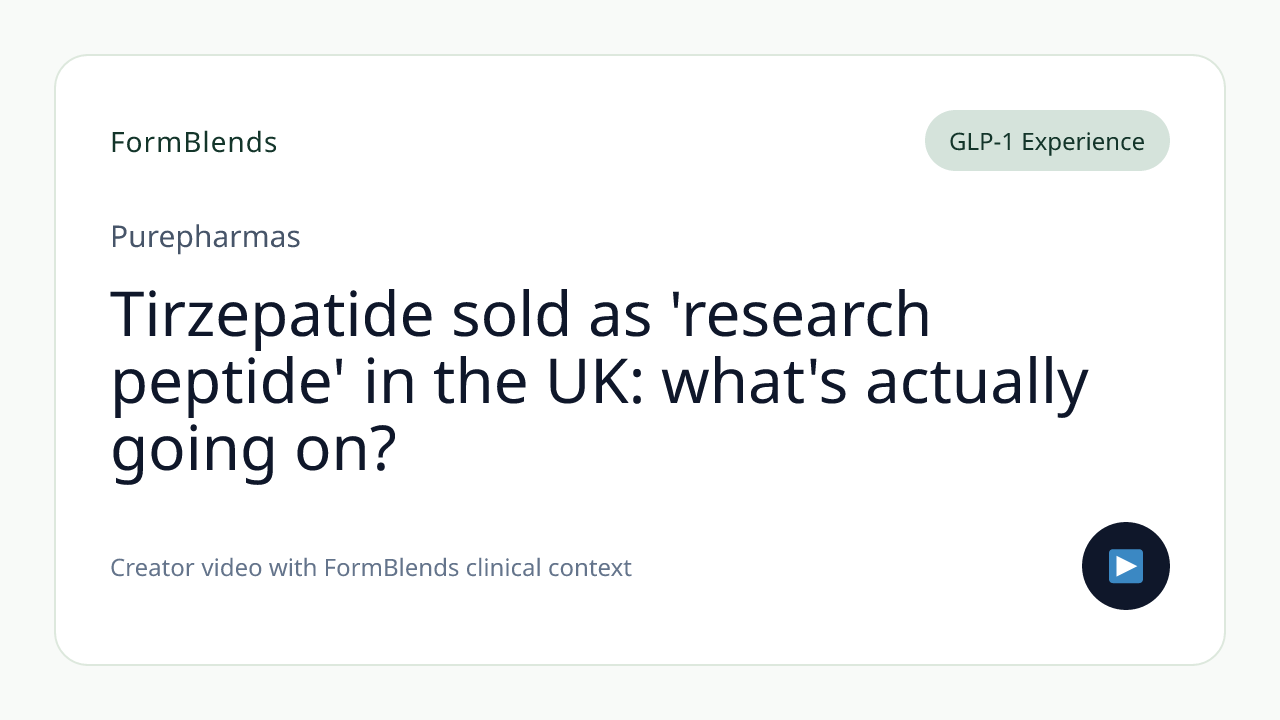 Tirzepatide sold as 'research peptide' in the UK: what's actually going on?