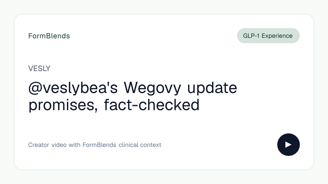 @veslybea's Wegovy update promises, fact-checked