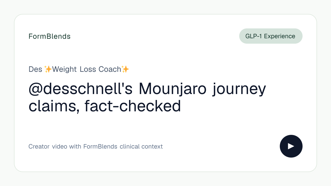 @desschnell's Mounjaro journey claims, fact-checked