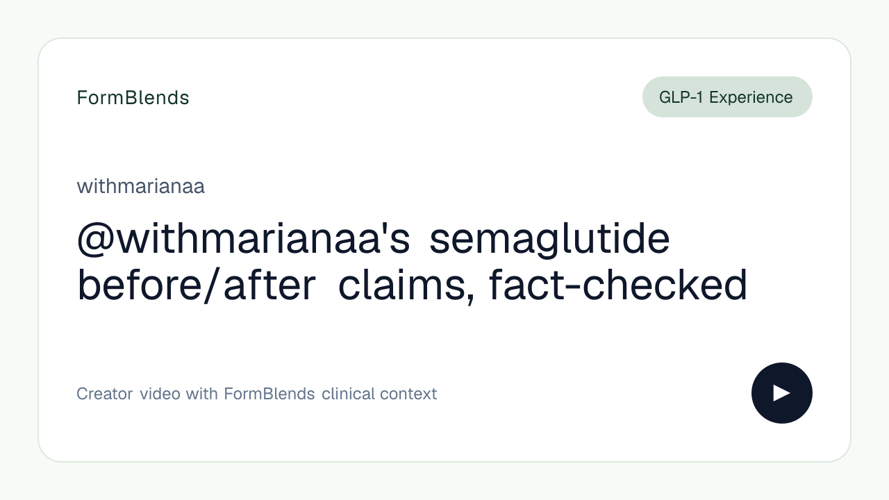 @withmarianaa's semaglutide before/after claims, fact-checked