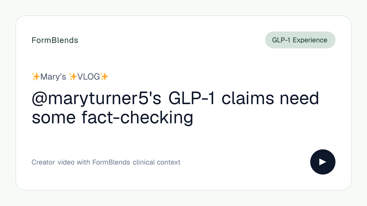 @maryturner5's GLP-1 claims need some fact-checking