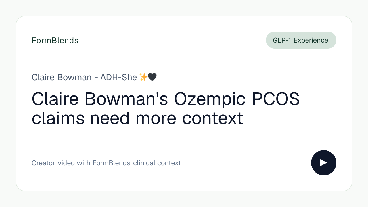 Claire Bowman's Ozempic PCOS claims need more context