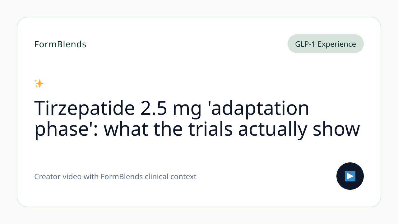 Tirzepatide 2.5 mg 'adaptation phase': what the trials actually show