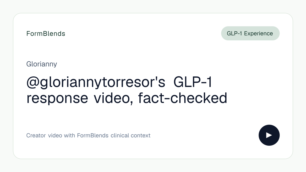 @gloriannytorresor's GLP-1 response video, fact-checked