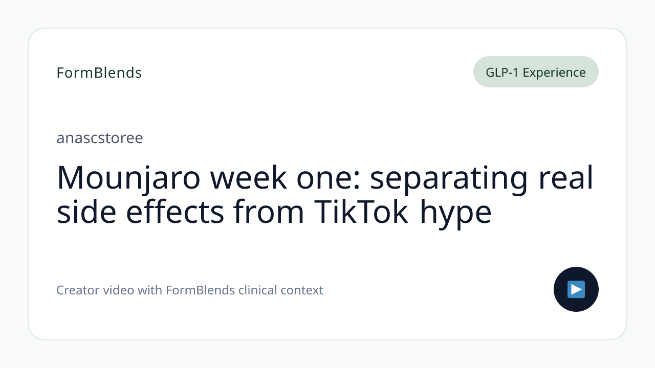 Mounjaro week one: separating real side effects from TikTok hype