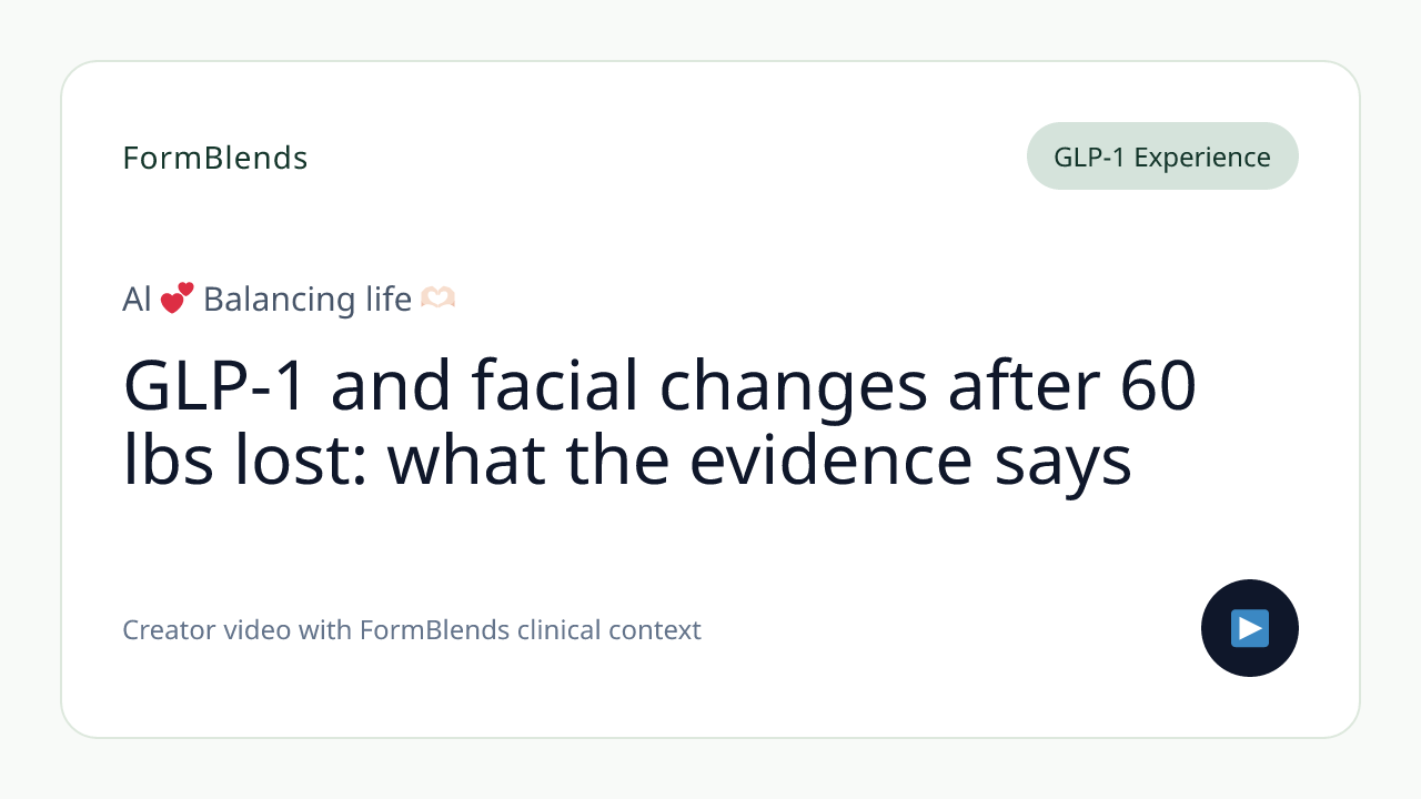 GLP-1 and facial changes after 60 lbs lost: what the evidence says