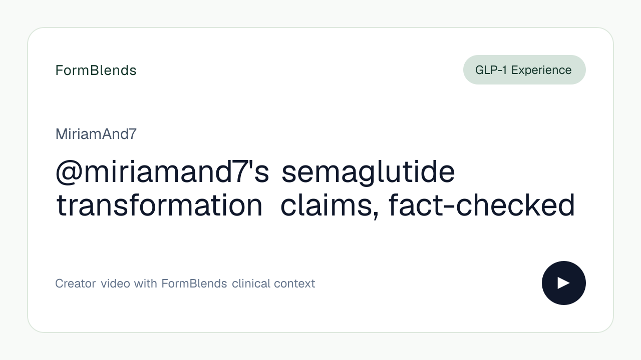 @miriamand7's semaglutide transformation claims, fact-checked