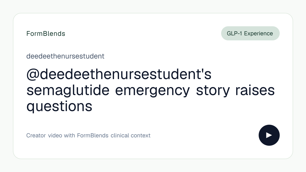 @deedeethenursestudent's semaglutide emergency story raises questions