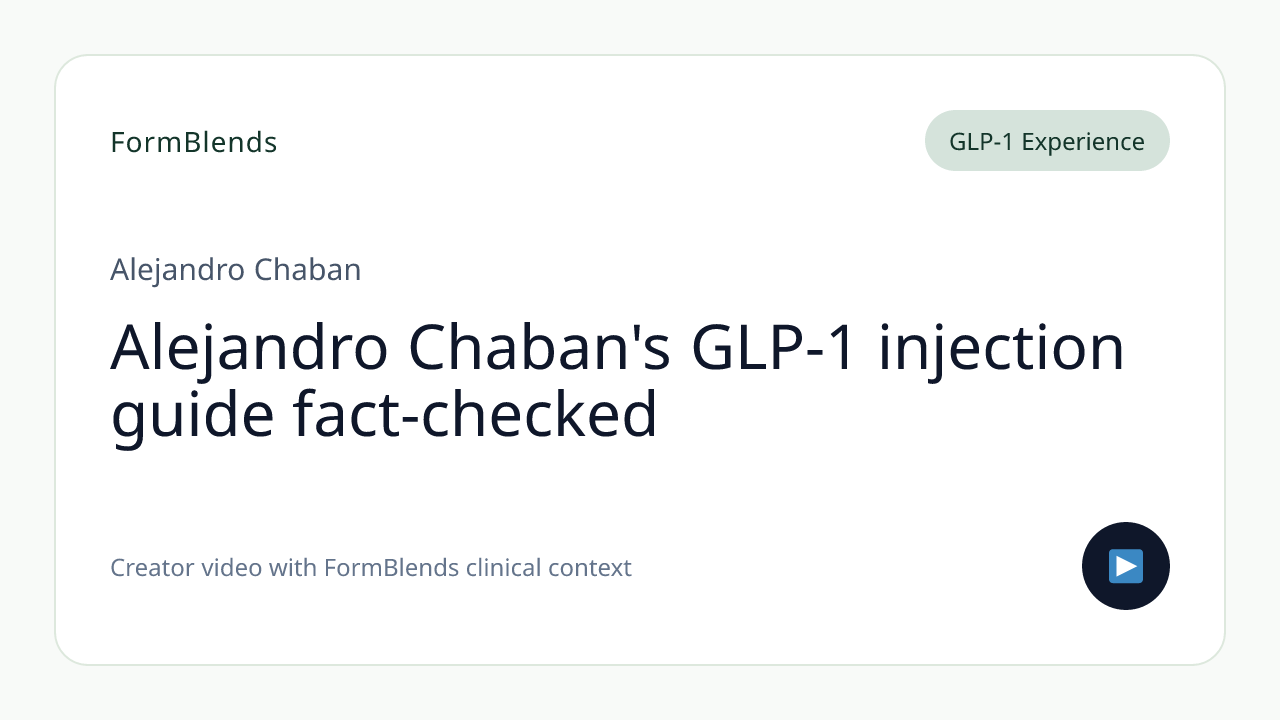 Alejandro Chaban's GLP-1 injection guide fact-checked