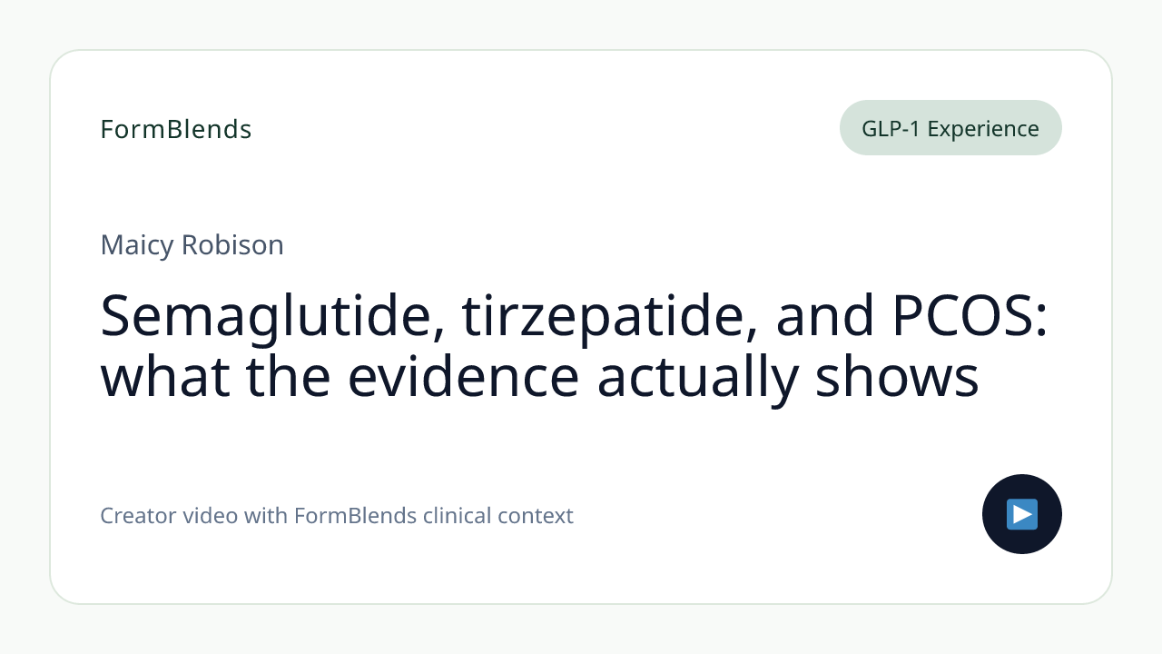 Semaglutide, tirzepatide, and PCOS: what the evidence actually shows