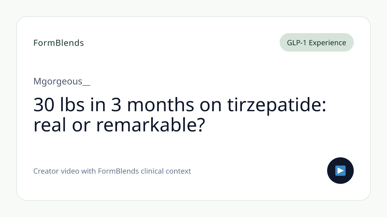 30 lbs in 3 months on tirzepatide: real or remarkable?