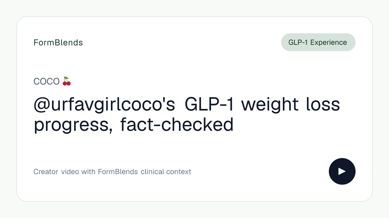 @urfavgirlcoco's GLP-1 weight loss progress, fact-checked