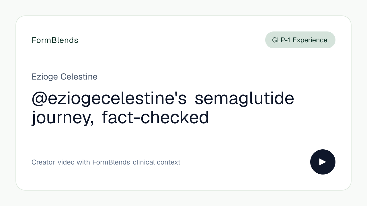 @eziogecelestine's semaglutide journey, fact-checked
