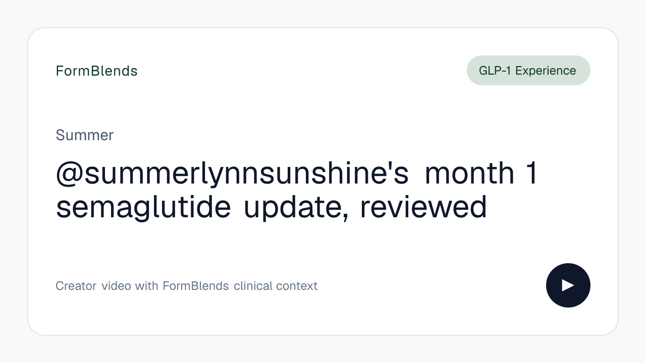 @summerlynnsunshine's month 1 semaglutide update, reviewed