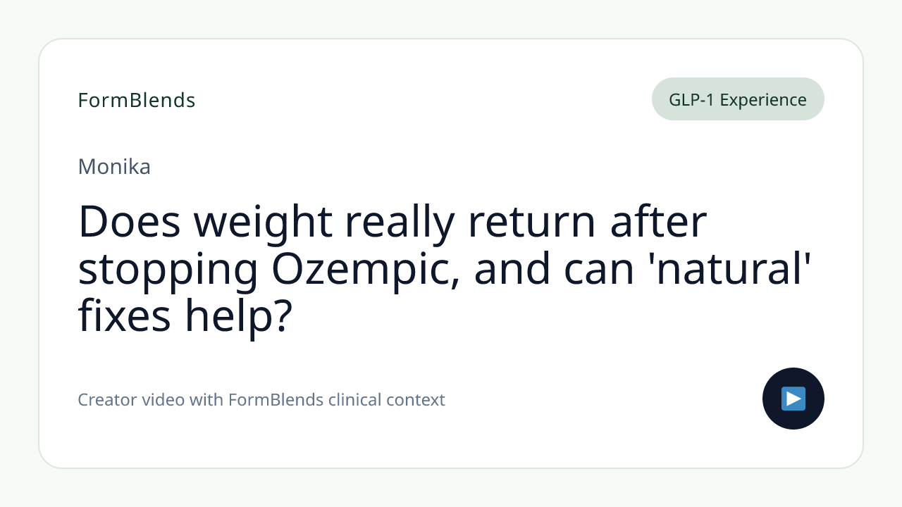 Does weight really return after stopping Ozempic, and can 'natural' fixes help?