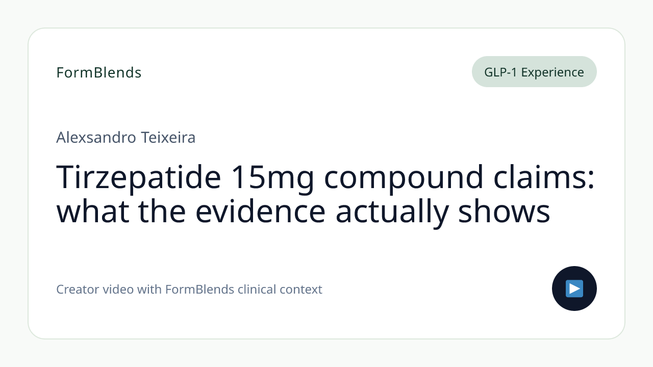 Tirzepatide 15mg compound claims: what the evidence actually shows