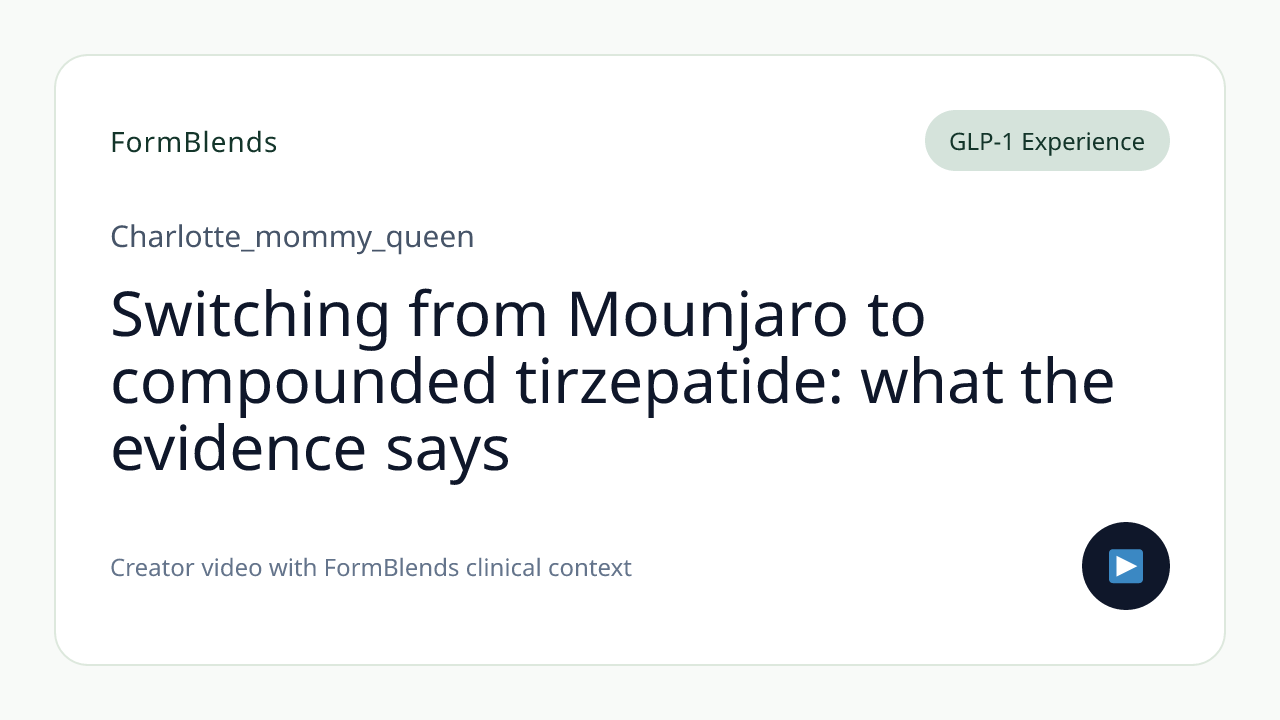 Switching from Mounjaro to compounded tirzepatide: what the evidence says