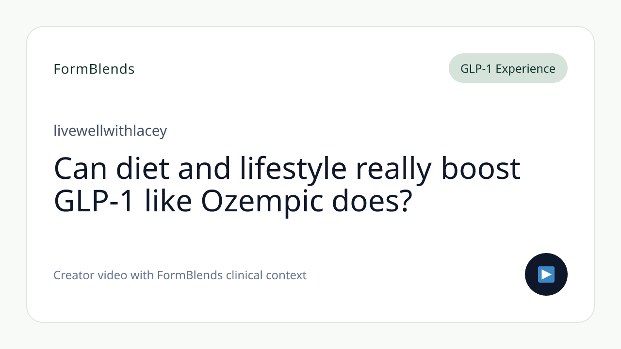 Can diet and lifestyle really boost GLP-1 like Ozempic does?