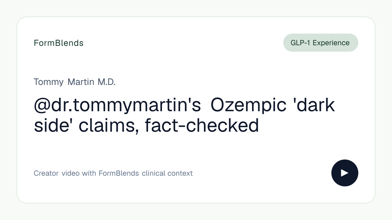 @dr.tommymartin's Ozempic 'dark side' claims, fact-checked