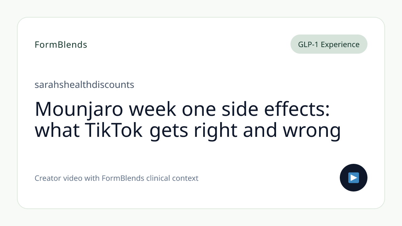 Mounjaro week one side effects: what TikTok gets right and wrong