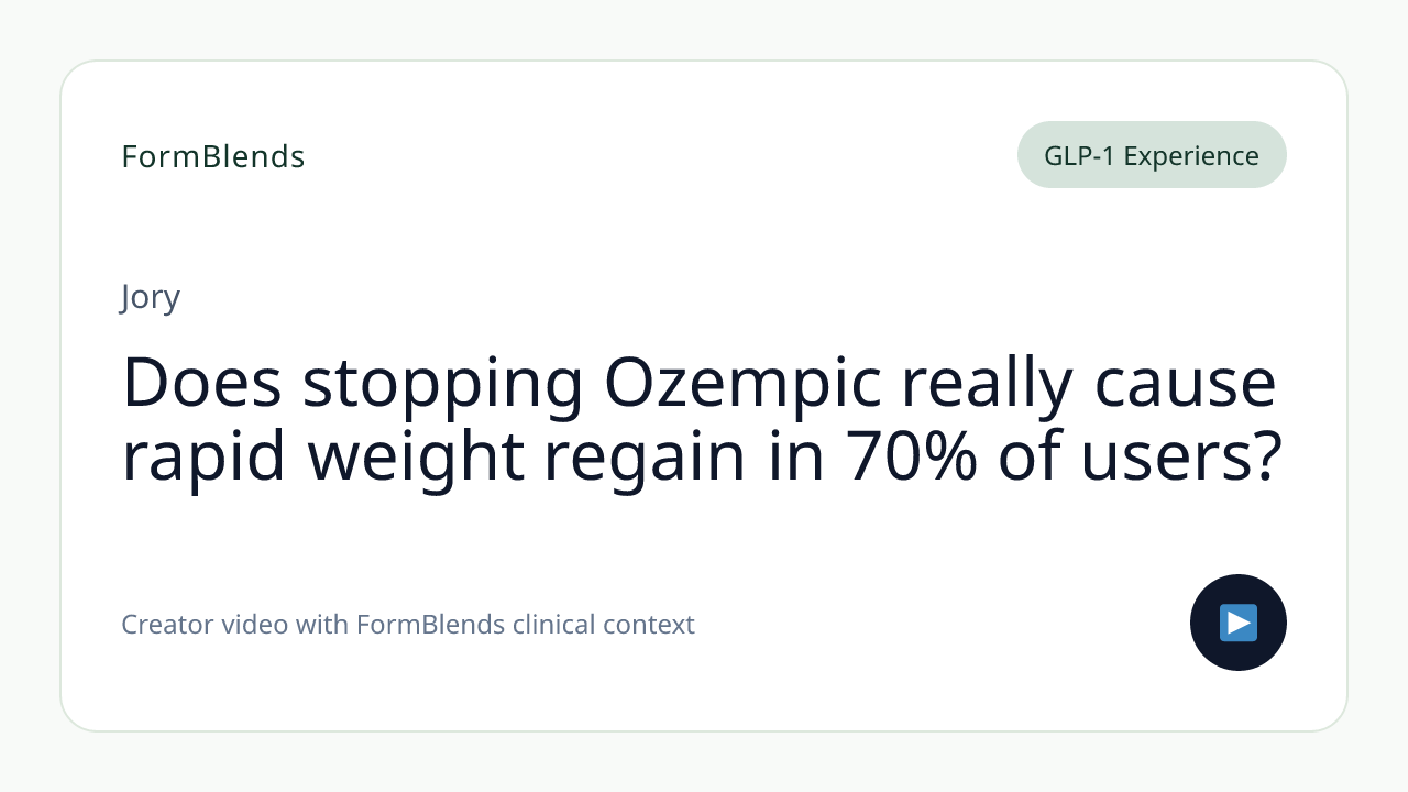 Does stopping Ozempic really cause rapid weight regain in 70% of users?