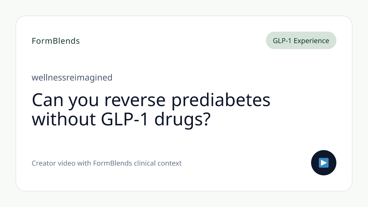Can you reverse prediabetes without GLP-1 drugs?