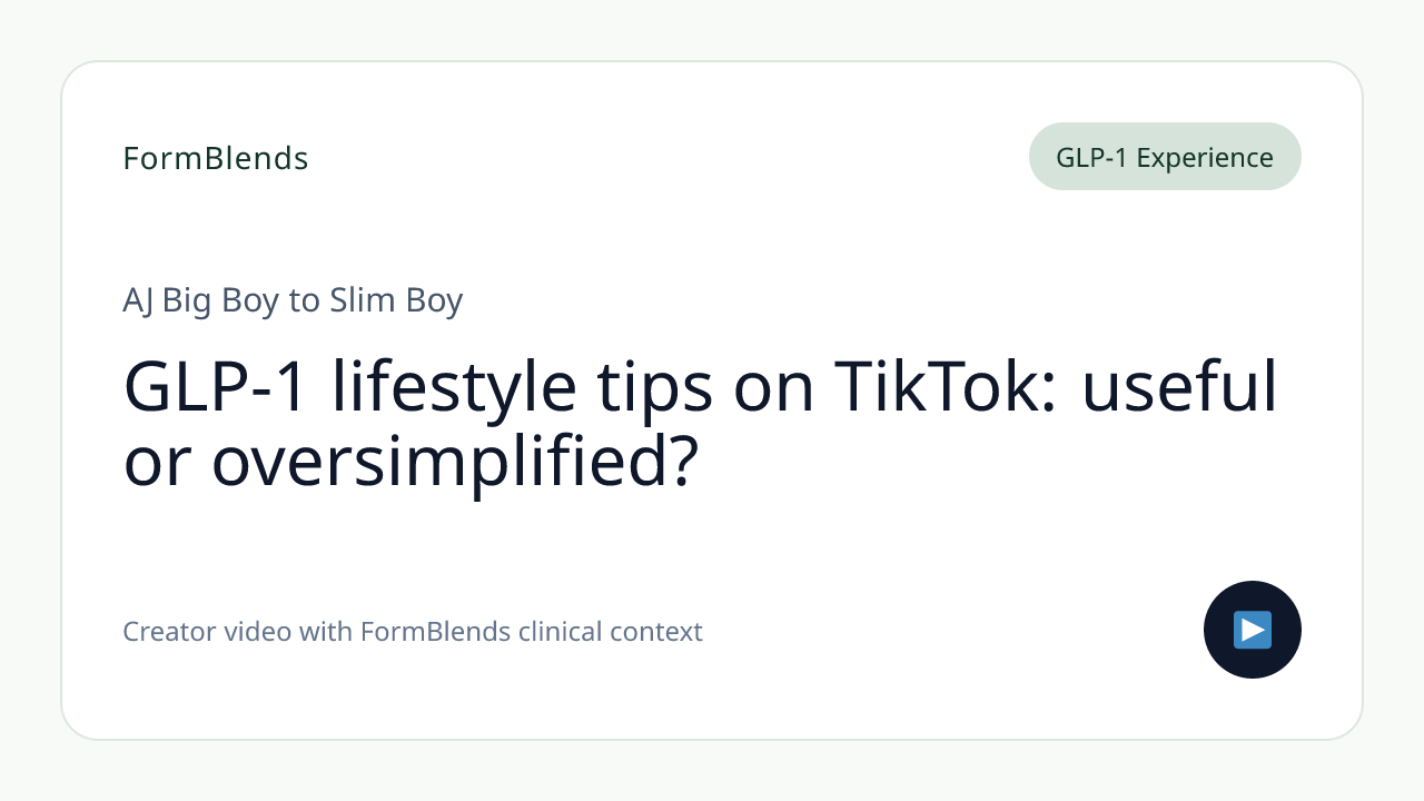 GLP-1 lifestyle tips on TikTok: useful or oversimplified?