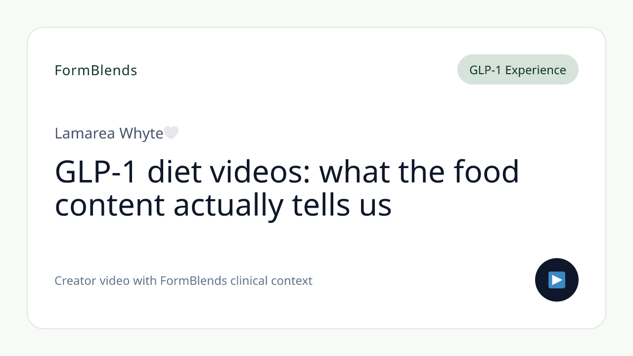 GLP-1 diet videos: what the food content actually tells us