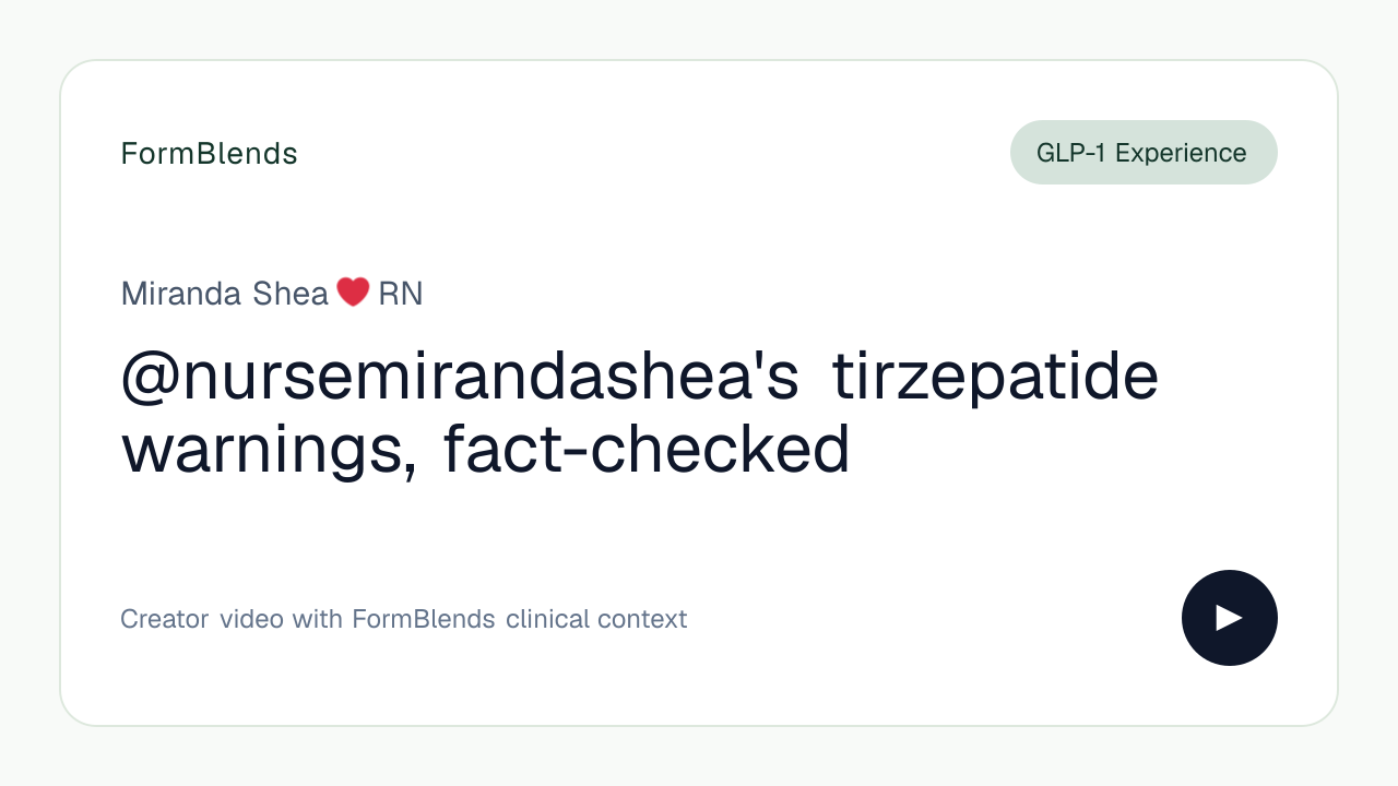 @nursemirandashea's tirzepatide warnings, fact-checked