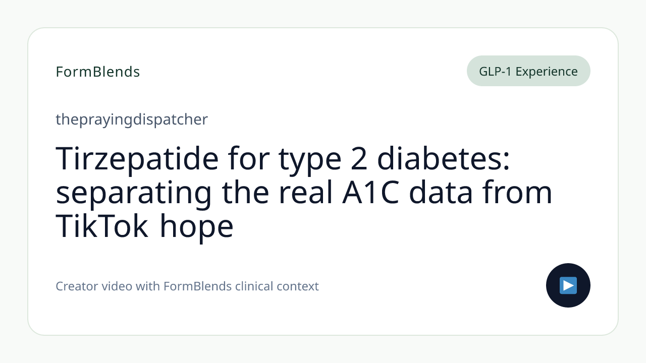 Tirzepatide for type 2 diabetes: separating the real A1C data from TikTok hope