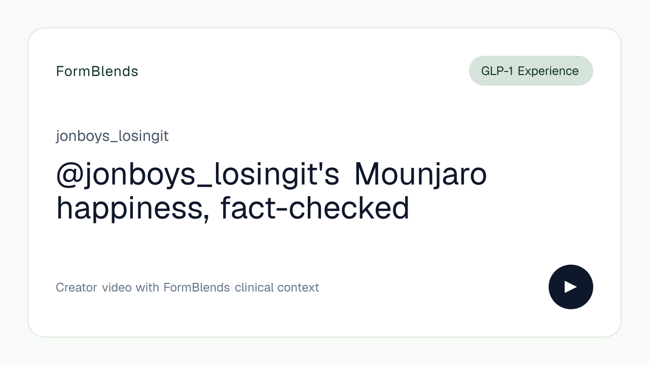 @jonboys_losingit's Mounjaro happiness, fact-checked