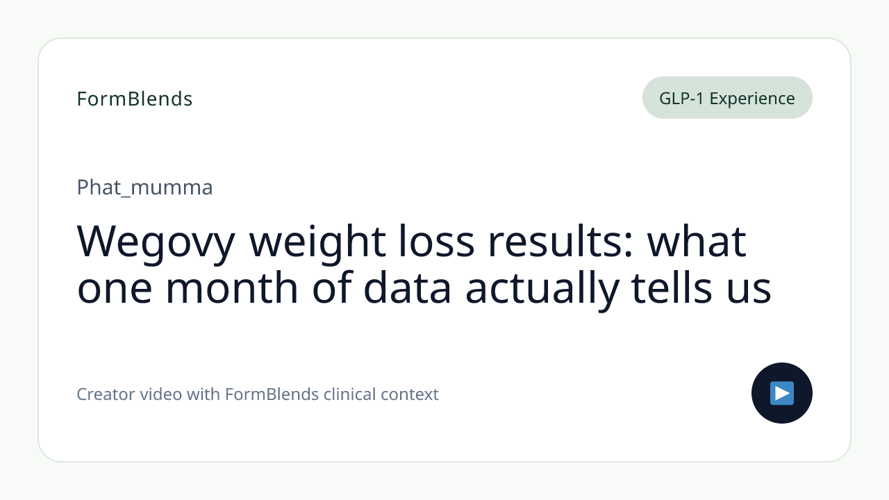 Wegovy weight loss results: what one month of data actually tells us
