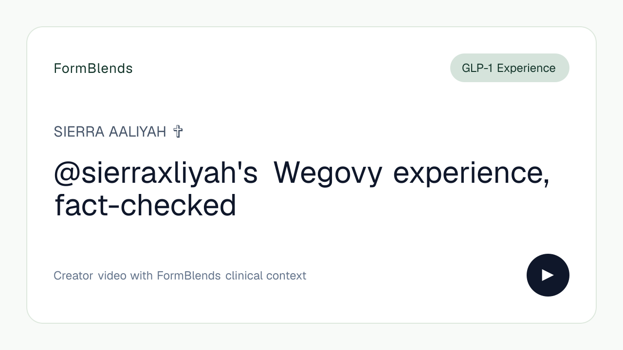 @sierraxliyah's Wegovy experience, fact-checked