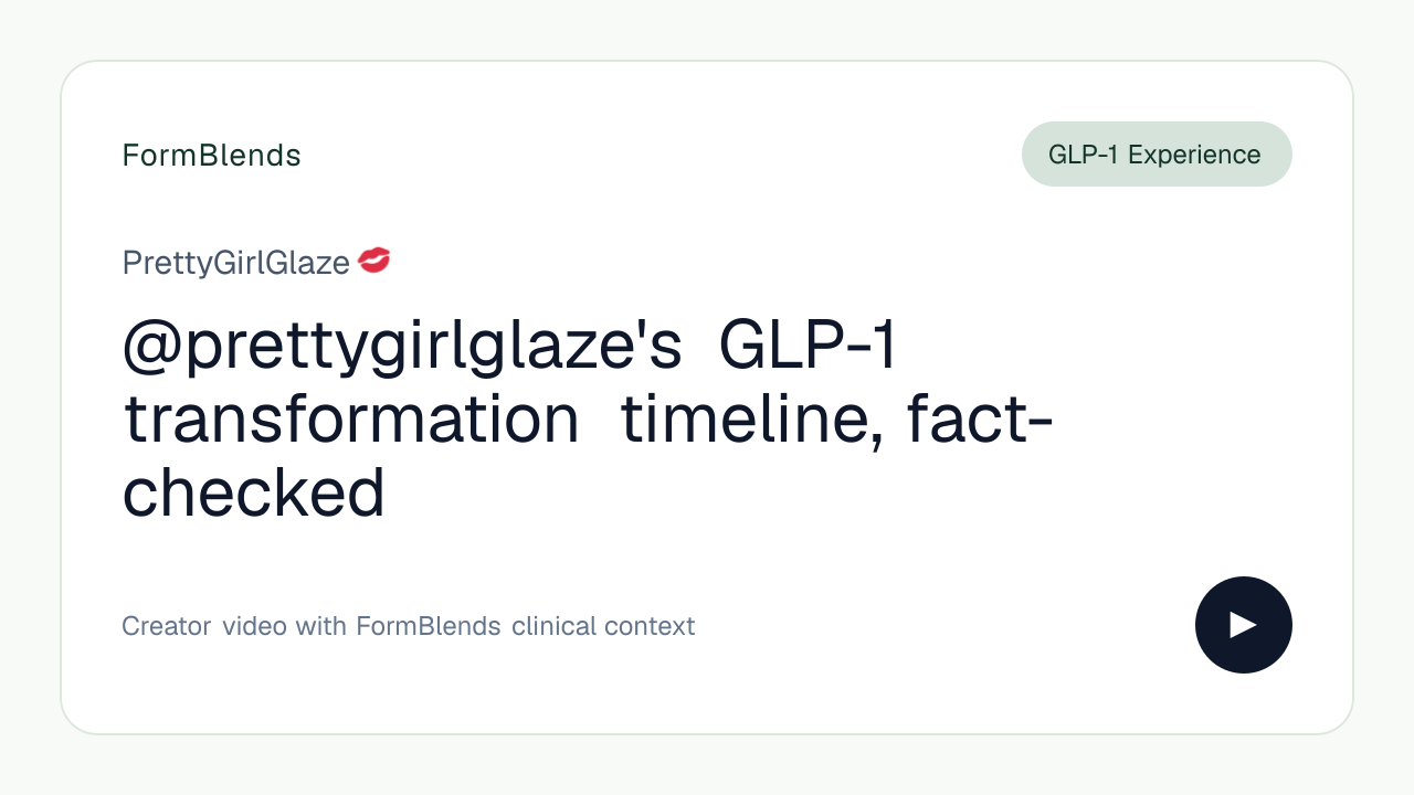 @prettygirlglaze's GLP-1 transformation timeline, fact-checked
