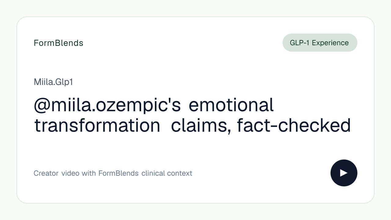 @miila.ozempic's emotional transformation claims, fact-checked