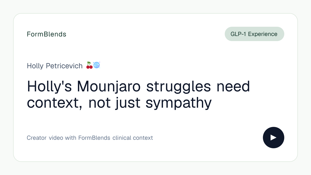 Holly's Mounjaro struggles need context, not just sympathy