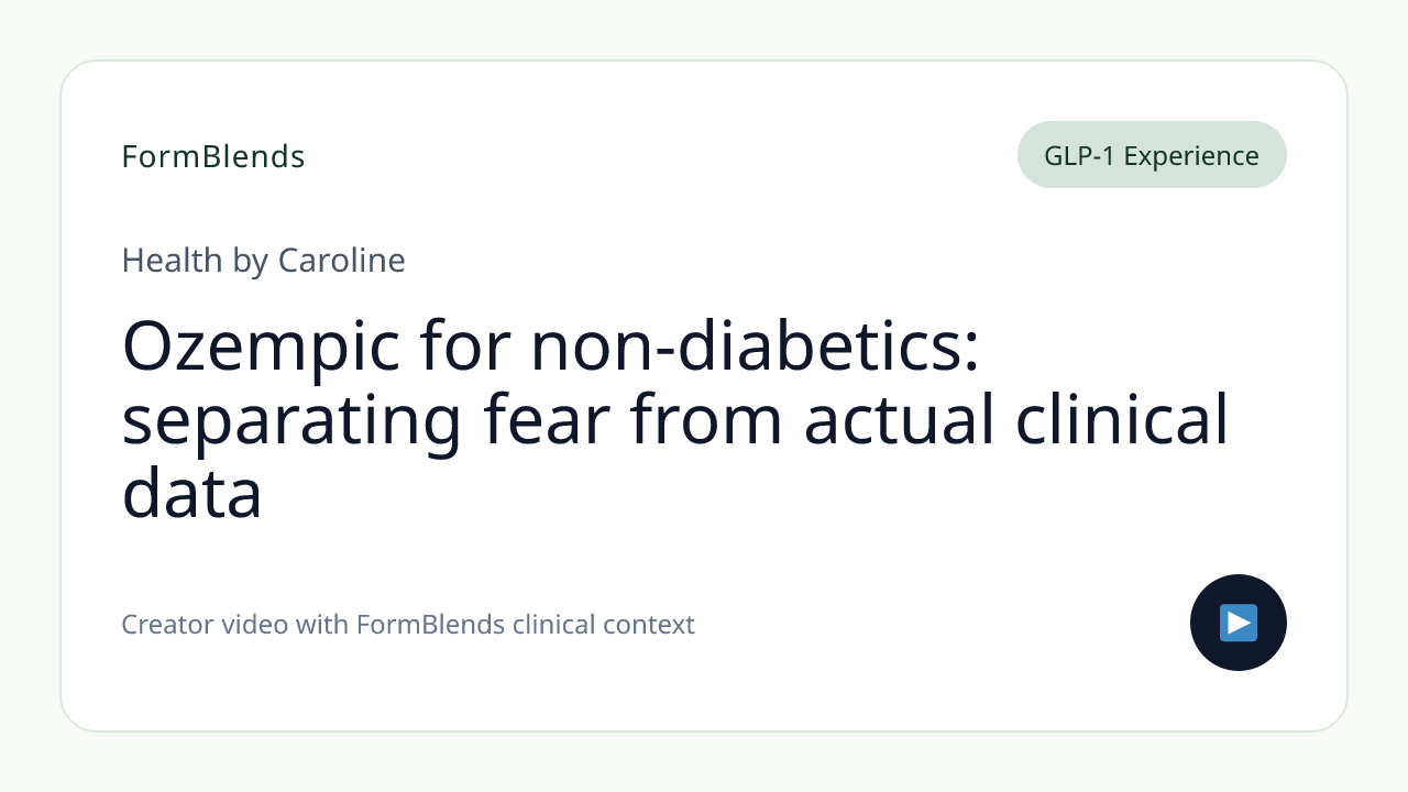 Ozempic for non-diabetics: separating fear from actual clinical data