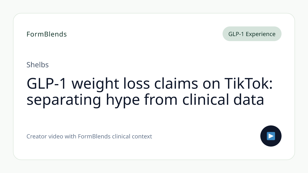 GLP-1 weight loss claims on TikTok: separating hype from clinical data